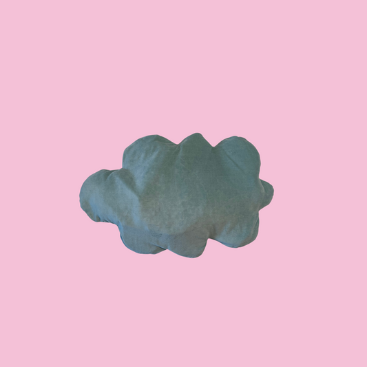 Bouillotte sèche - Coussin petit nuage velours bleu - Pipoka