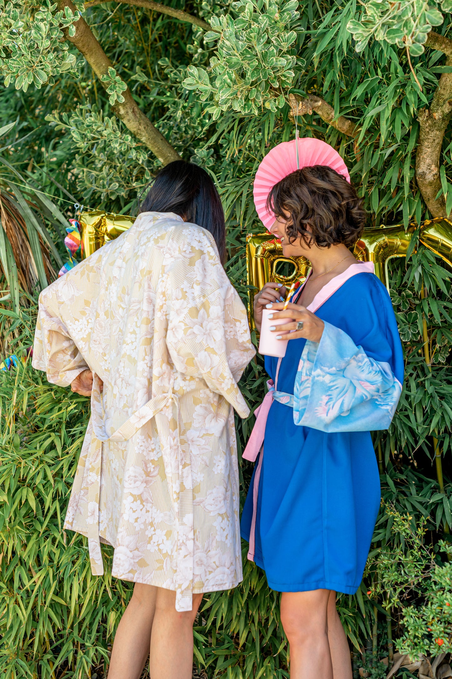 Kimono Flower Party Maca Créa et Pipoka - Yellow Rayures