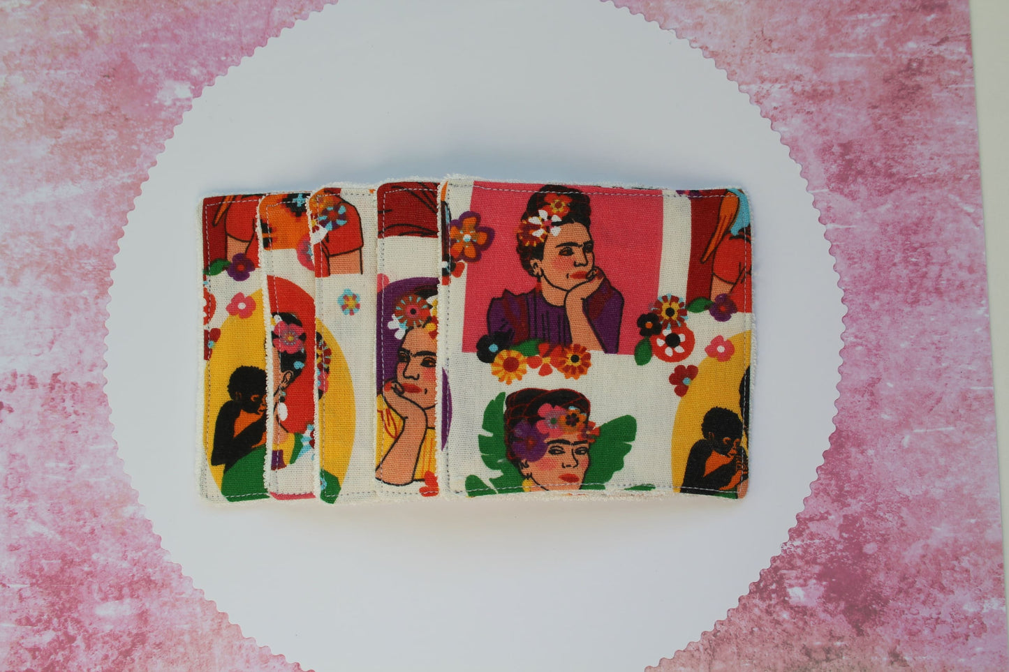 Lingette lavable Pipoka - Cotonette Frida Kahlo - 5 cotonettes démaquillantes lavables